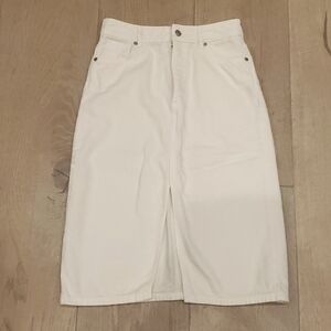 ba&sh women's white mid jean skirt with slit in front Size 1